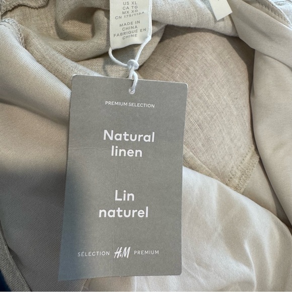 H&M Linen Jumpsuit Beach Resortwear Wide Leg Minimalist XL - Picture 5 of 8